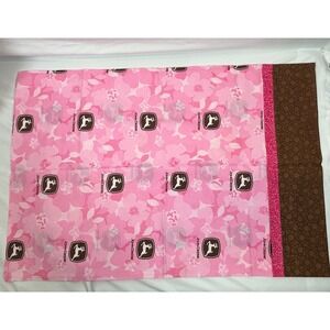 John Deere Pink Flower Farm Tractor Standard Pillowcase Set of 2 Handmade Cotton